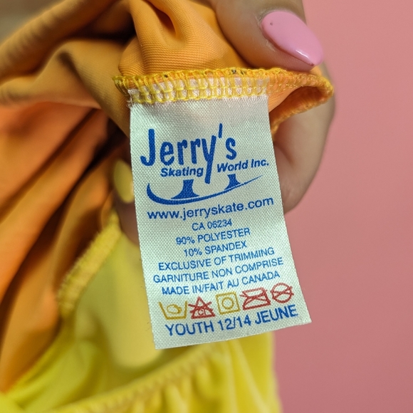 Beautiful Yellow/Orange Youth Skating Dress Size 12/14 Youth Jerry's Skating Wo - Picture 12 of 14